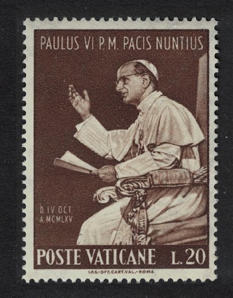 Vatican Pope Paul&#39;s Visit to the UN New York 20L 1965 MNH SG#460 Sc#416