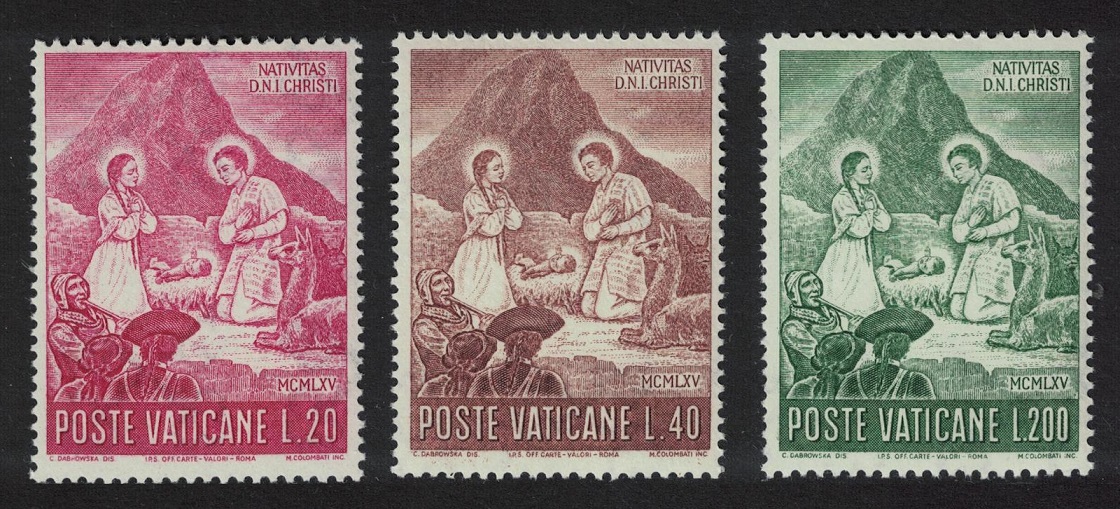 Vatican Christmas 3v 1965 MNH SG#464-466 Sc#420-422