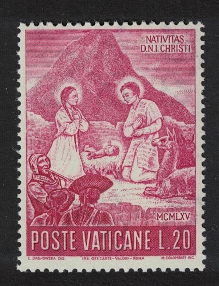 Vatican &#39;The Nativity&#39; Peruvian setting Christmas 20L 1965 MNH SG#464 Sc#420