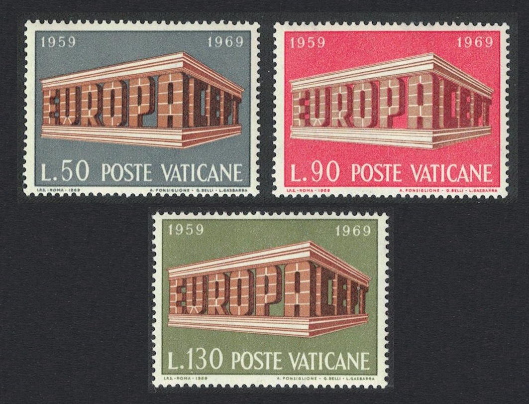 Vatican Europa 3v 1969 MNH SG#522-524 Sc#470-472