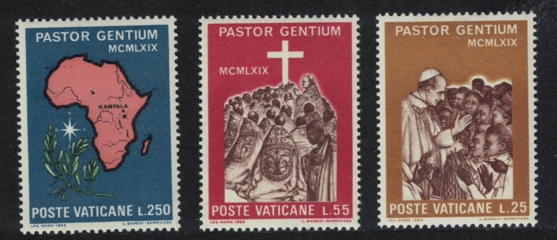 Vatican Pope Paul&#39;s Visit to Uganda 3v 1969 MNH SG#525-527 Sc#473-475