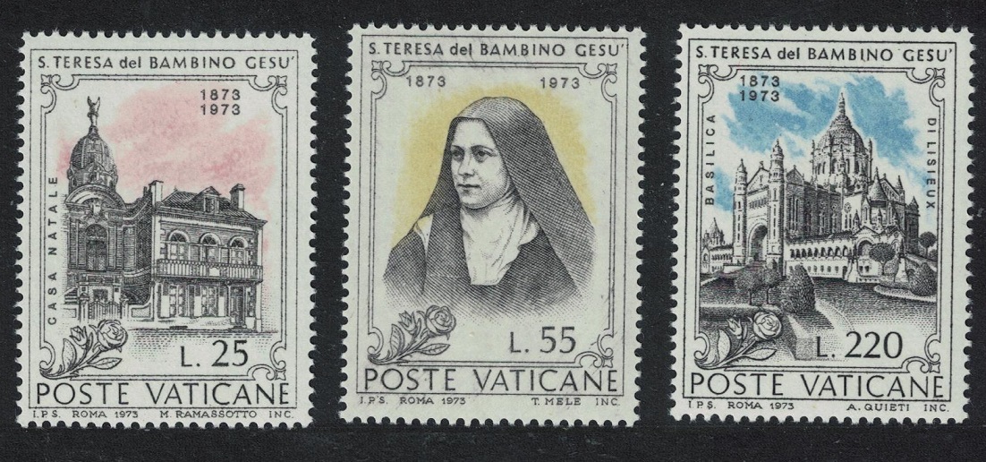 Vatican Birth Centenary of St Teresa 3v 1973 MNH SG#594-596 Sc#534-536