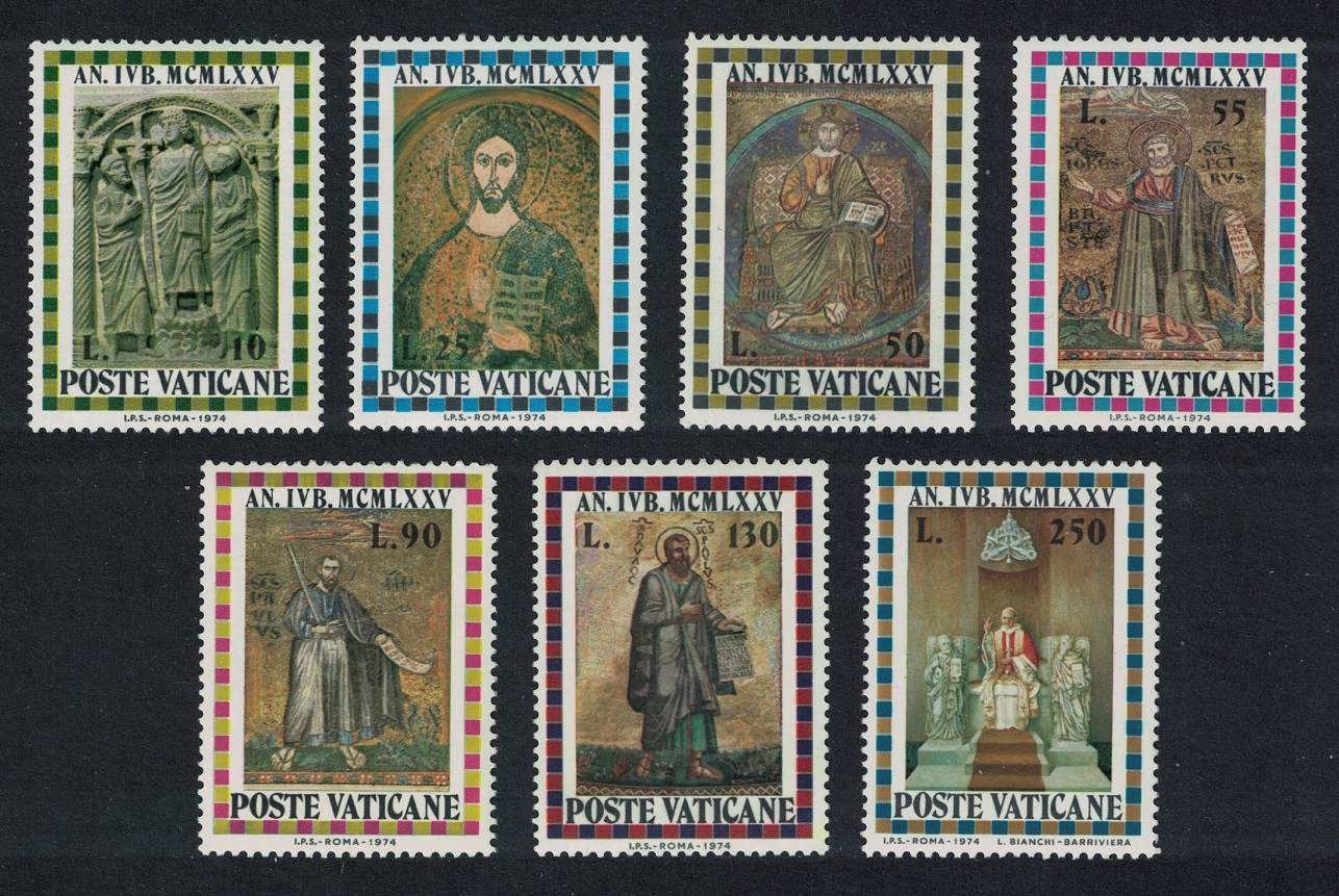 Vatican Christ St Peter St Paul Holy Year 7v 1974 MNH SG#622=632 Sc#561=571