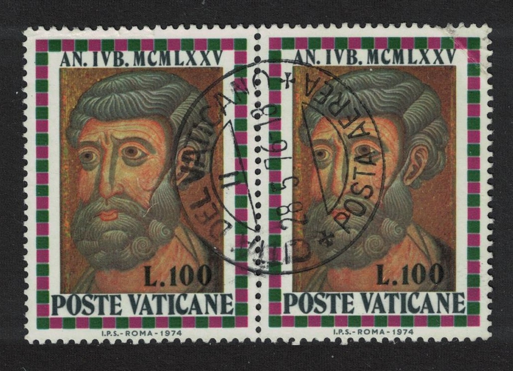 Vatican St Peter Holy Year Pair T1 1974 Canc SG#629 Sc#568