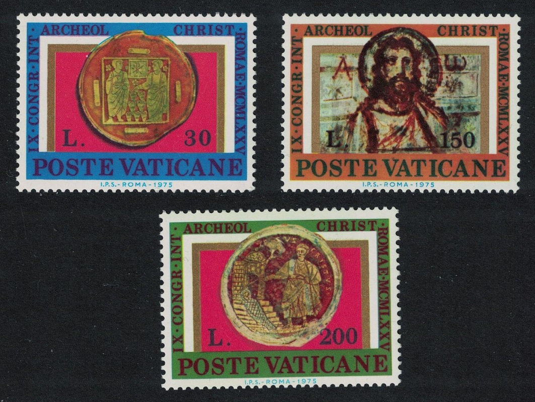 Vatican 4th Century Art Archaeological Congress 3v 1975 MNH SG#640-642 Sc#579-581