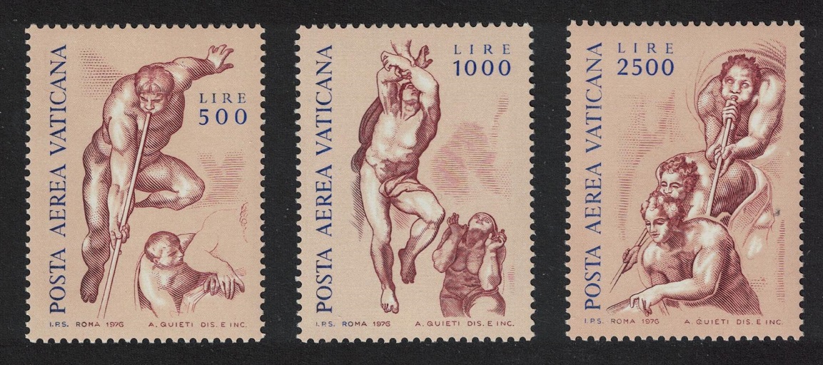 Vatican Michelangelo 3v 1976 MNH SG#651-653 Sc#C60-C62