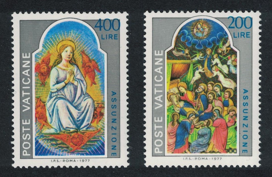 Vatican Miniatures from Apostolic Library Assumption 2v 1977 MNH SG#679-680 Sc#615-616