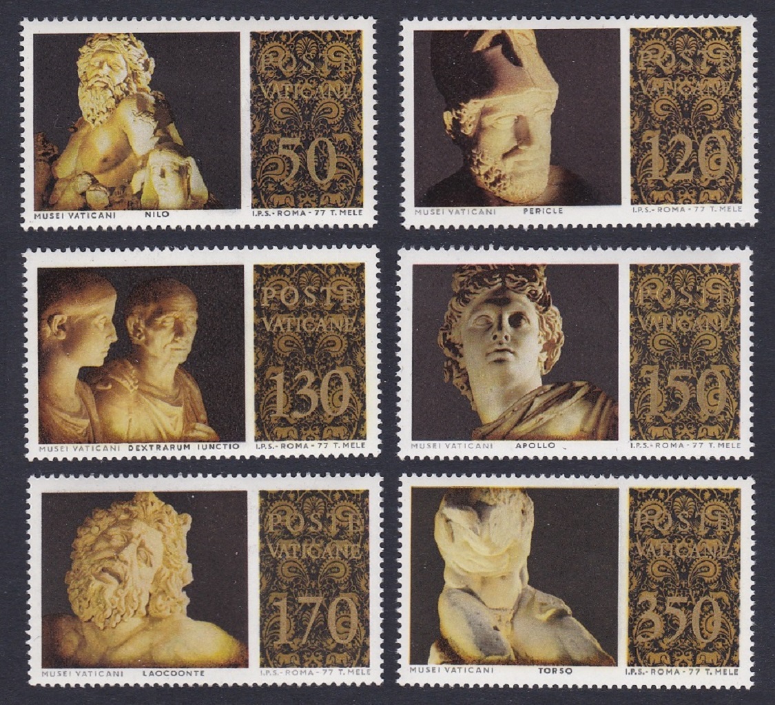 Vatican Classical Sculptures 1st series 6v 1977 MNH SG#681-686 Sc#617-622