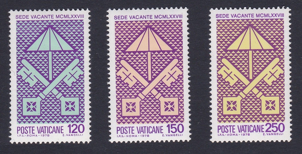 Vatican St Peter&#39;s Keys 1st Interregnum 1978 MNH SG#702-704 Sc#635-637