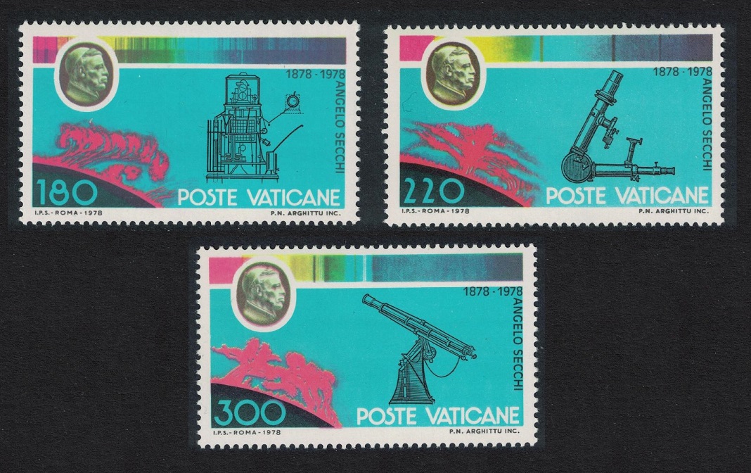 Vatican Astronomy Angelo Secchi astronomer 3v 1979 MNH SG#719-721 Sc#654-656