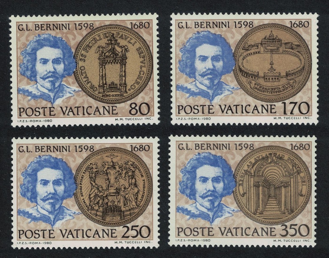 Vatican Gian Lorenzo Bernini artist and architect 4v 1980 MNH SG#747-750 Sc#673-676