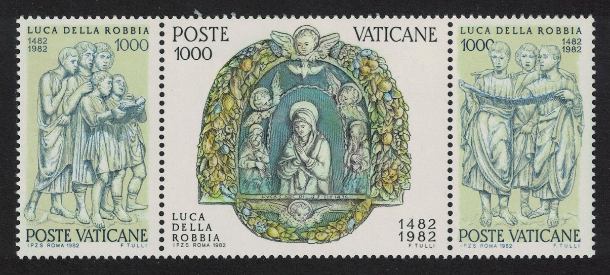 Vatican 500th Death Anniversary of Luca della Robbia strip of 3v 1982 MNH SG#781-783 Sc#709a