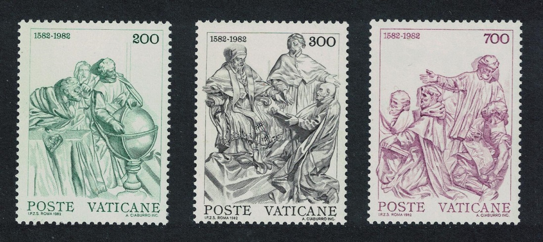 Vatican 400th Anniversary of Gregorian Calendar 3v 1982 MNH SG#787-789 Sc#715-717