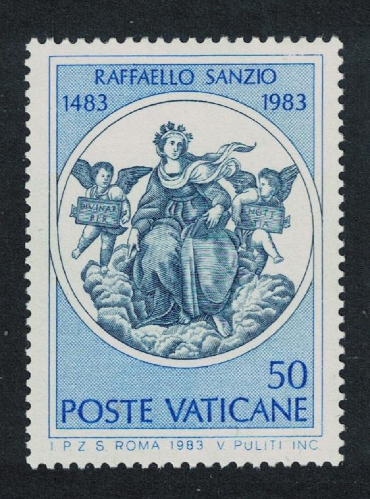 Vatican &#39;Theology&#39; Painting by Raphael 50L 1983 MNH SG#798 Sc#725