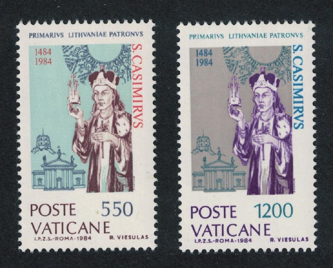 Vatican St Casimir patron saint of Lithuania 1984 MNH SG#808-809 Sc#731-732