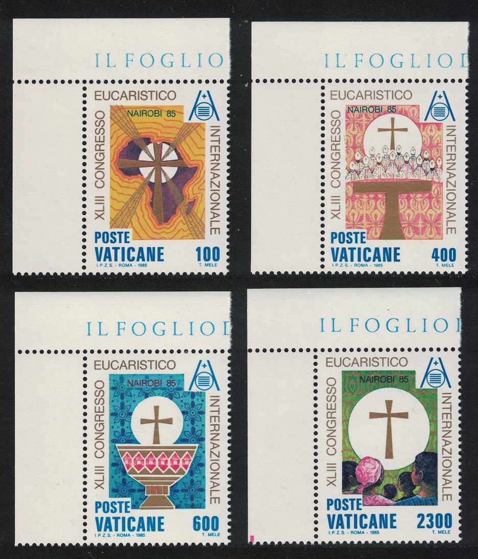 Vatican Eucharistic Congress 4v Corners 1985 MNH SG#835-838 Sc#761-764