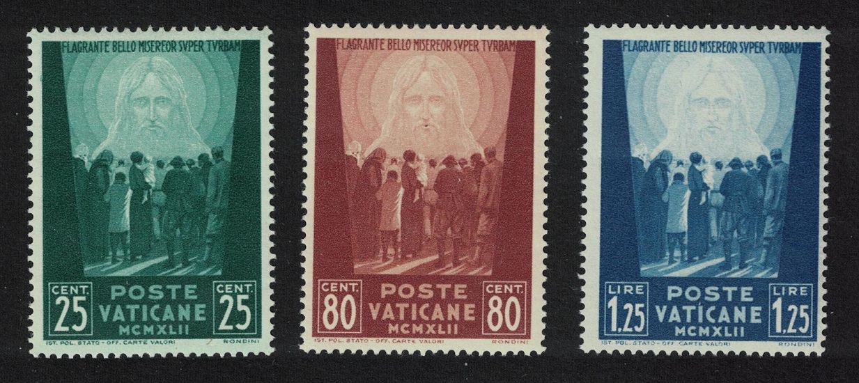 Vatican Prisoners of War Relief Fund 3v 1942 MNH SG#85-87 MI#89-91 Sc#77-79