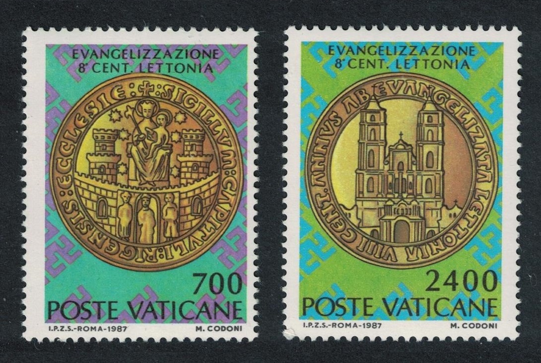 Vatican 800th Anniversary of Conversion of Latvia 2v 1987 MNH SG#877-878 Sc#783-784