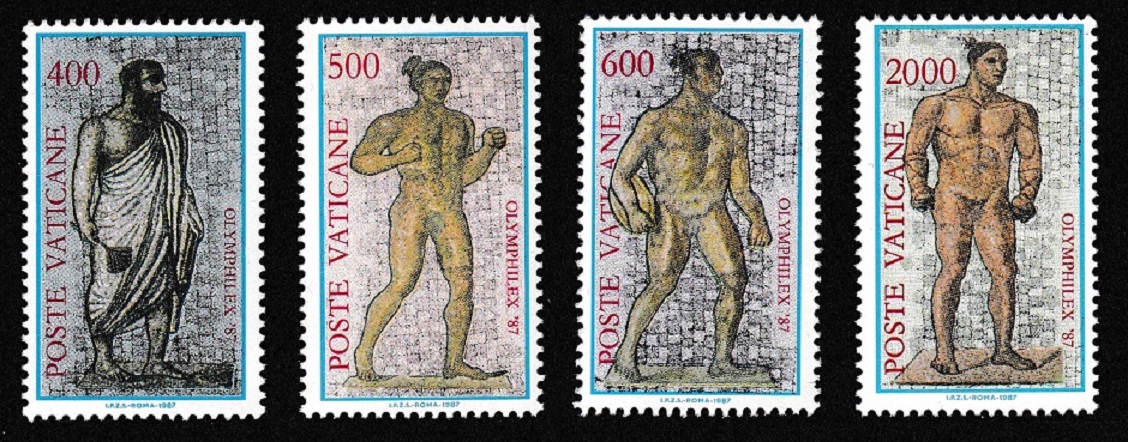 Vatican Figures from Caracal Baths floor mosaic 4v 1987 MNH SG#879-882 Sc#788-791