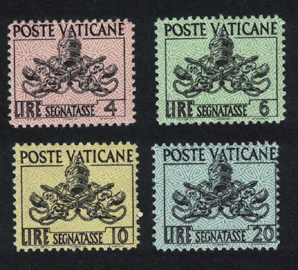 Vatican Postage Due State Arms 4v 1954 MNH SG#D199-D204 Sc#J13-J18