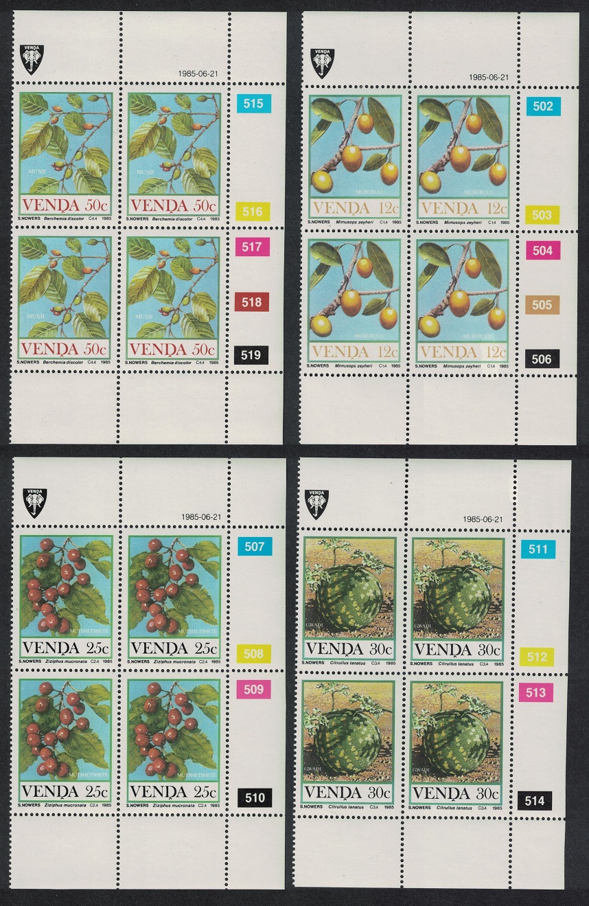 Venda Food from the Veld 4v Blocks of 4 1985 MNH SG#111-114