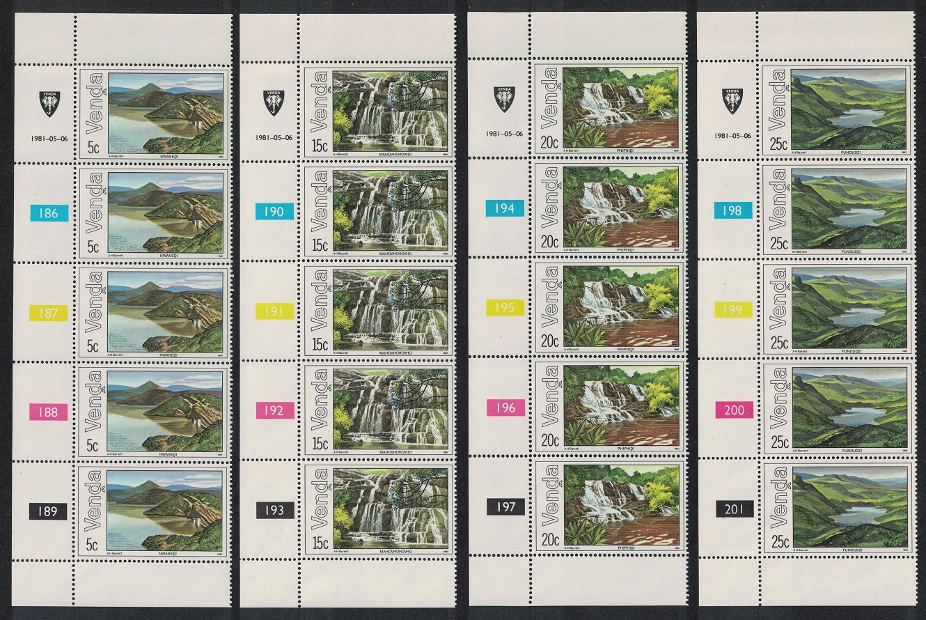 Venda Lakes and Waterfalls 4v Strips 1981 MNH SG#42-45