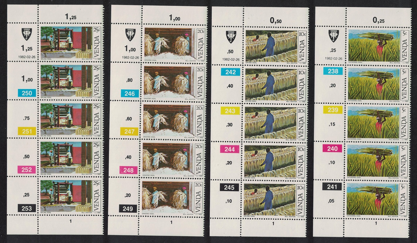 Venda Sisal Cultivation 4v Strips 1982 MNH SG#55-58