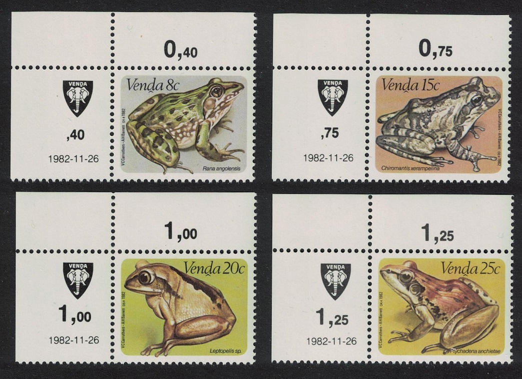 Venda Frogs 4v Corners 1982 MNH SG#67-70