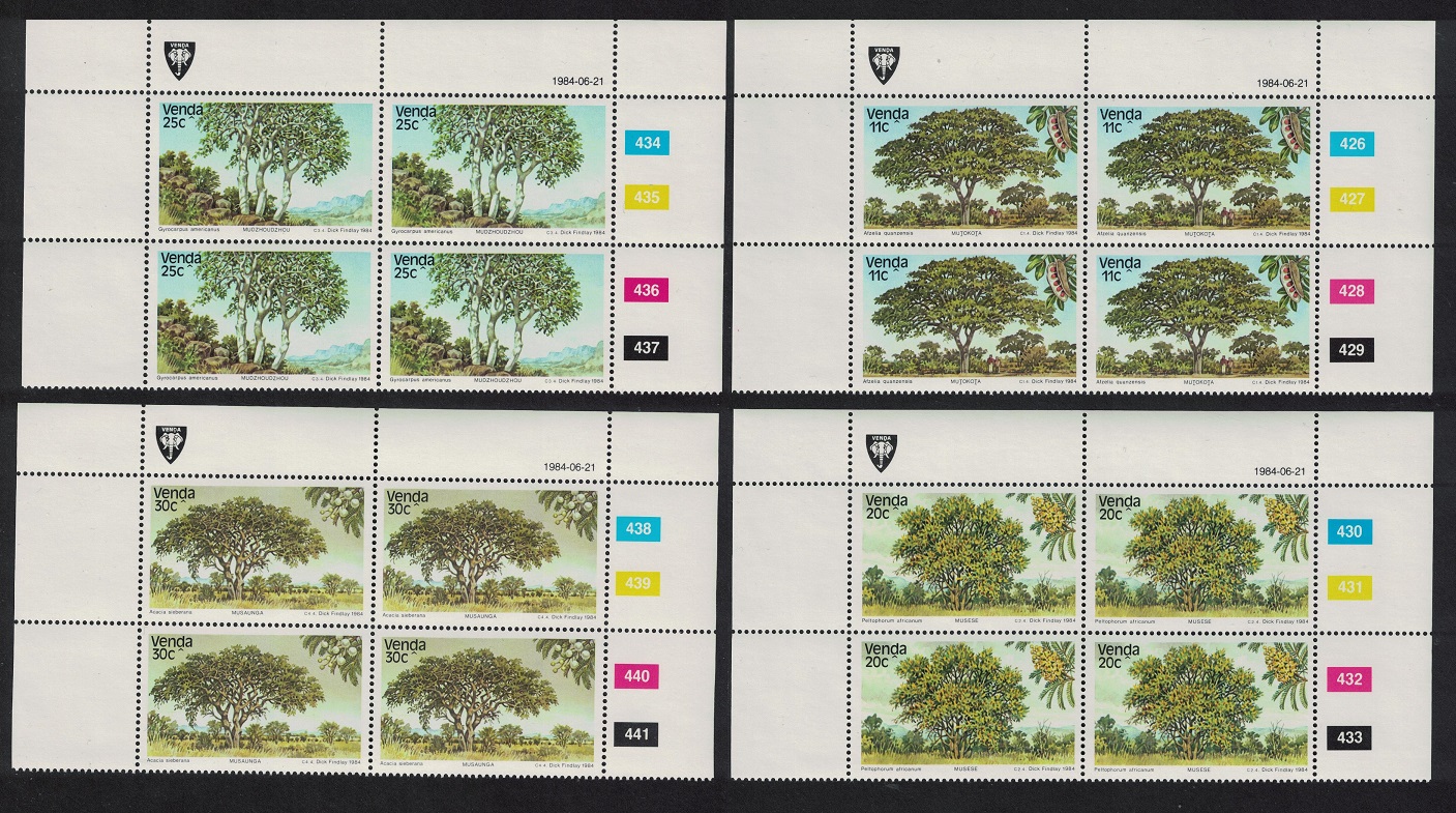 Venda Indigenous Trees 3rd series 4v Blocks of 4 1984 MNH SG#95-98