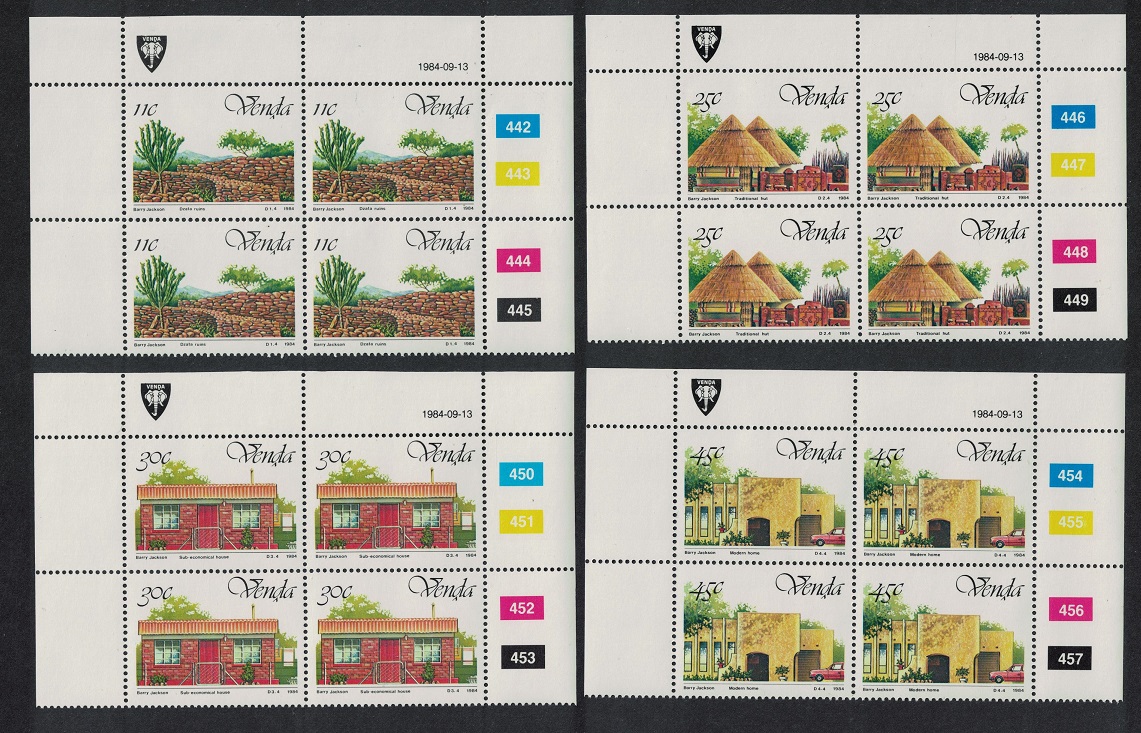 Venda Local Dwellings Independence 4v Blocks of 4 1984 MNH SG#99-102