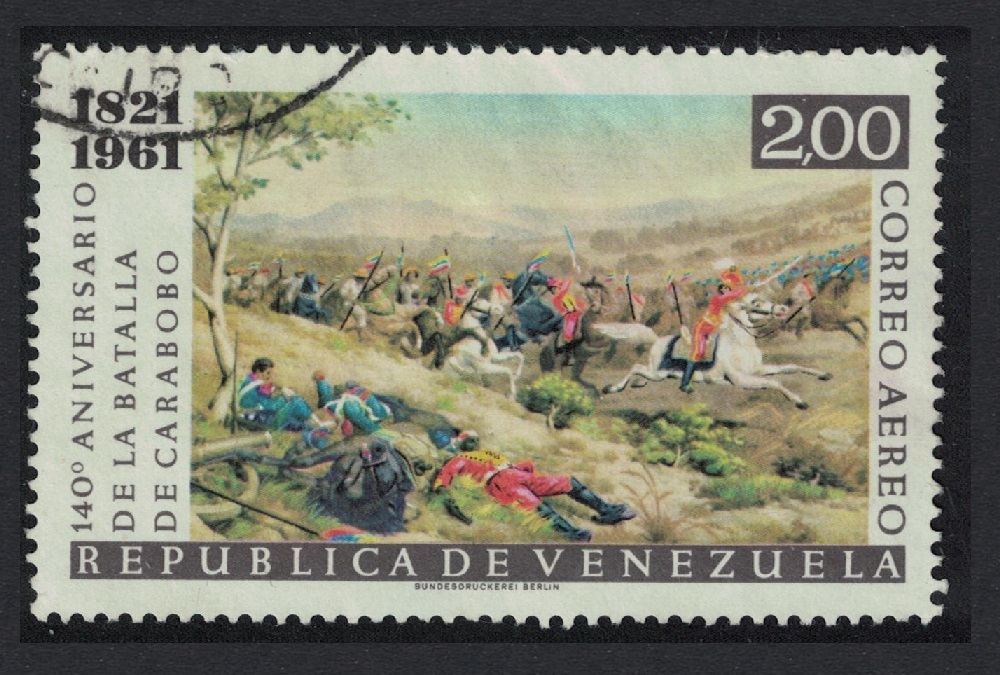 Venezuela 140th Anniversary of Battle of Carabobo Centres 2B 1961 Canc SG#1708 Sc#C783