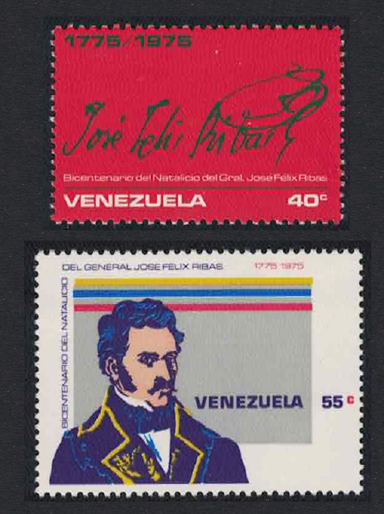 Venezuela Birth General Jose Ribas 2v 1976 MNH SG#2309-2310 Sc#1117-1118