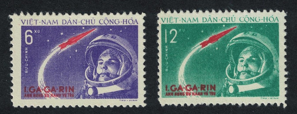 Vietnam GAGARIN World&#39;s First Manned Space Flight 2v 1961 MNH SG#N170-N171 MI#166-167 Sc#160-161