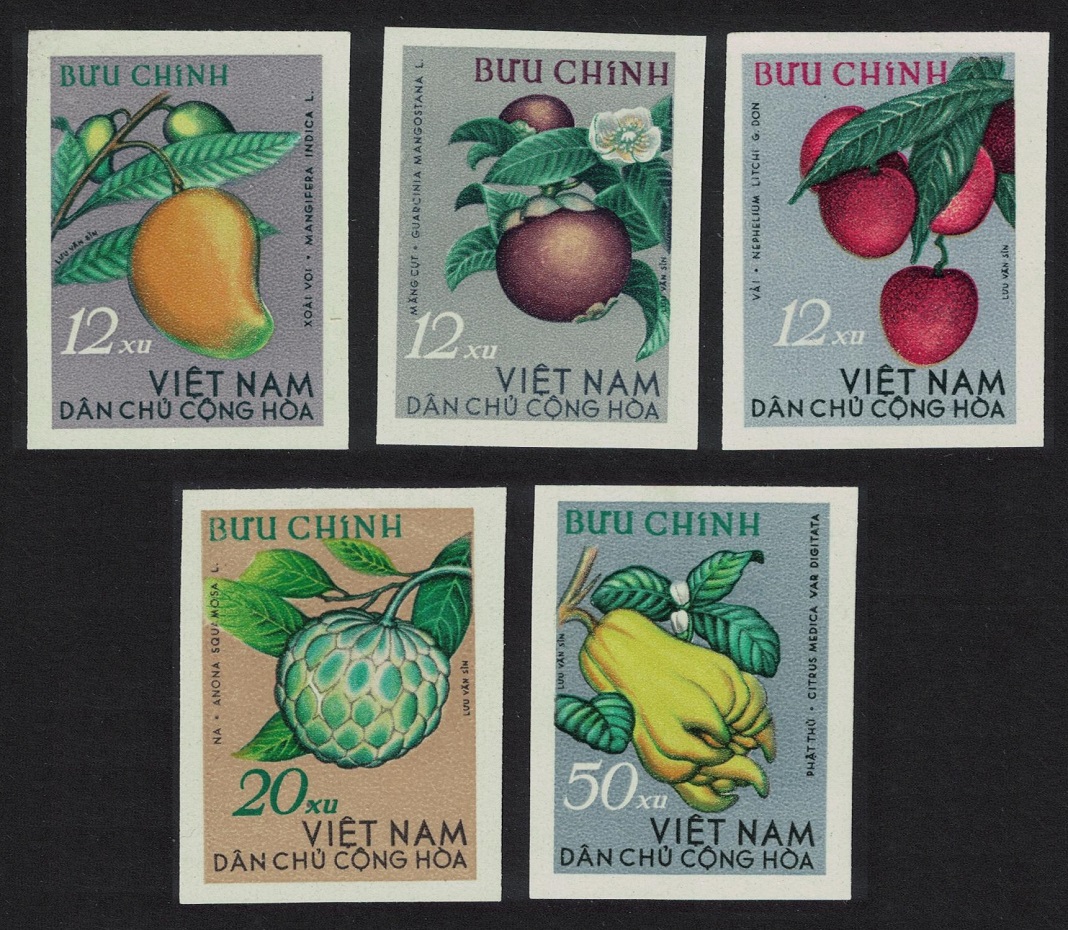 Vietnam Tropical Fruit 5v Imperf 1964 MNH SG#N331-N335 MI#334U-338U Sc#324-328