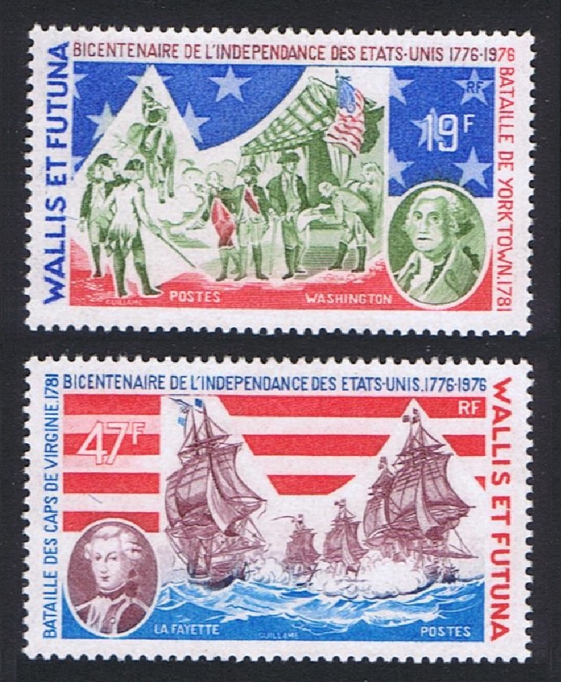 Wallis and Futuna American Revolution 2v 1976 MNH SG#254-255 MI#284-285 Sc#C72-C73