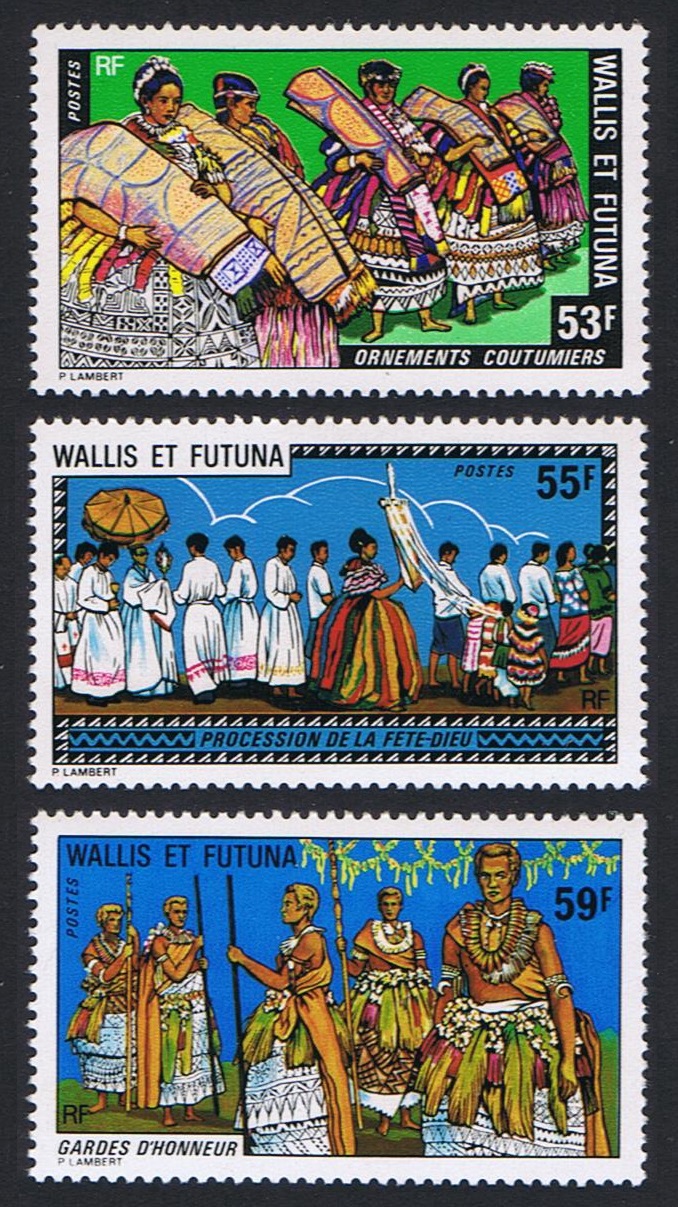 Wallis and Futuna Costumes and Traditions 3v 1978 MNH SG#298-300 Sc#218-220