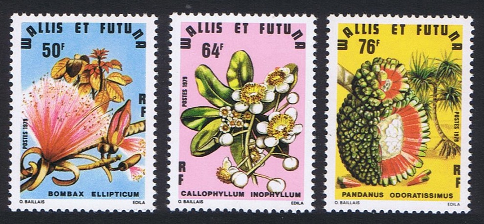 Wallis and Futuna Flowering Trees 3v 1979 MNH SG#319-321 Sc#231-233