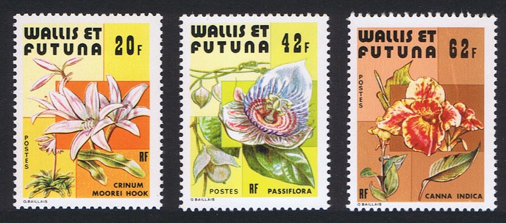 Wallis and Futuna Flowers 3v 1979 MNH SG#328-330 Sc#235-237