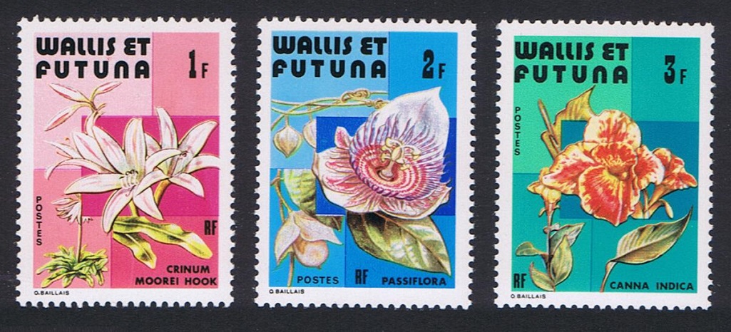 Wallis and Futuna Flowers 3v 1982 MNH SG#392-394 Sc#279-281