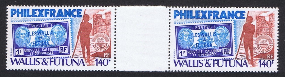 Wallis and Futuna &#39;Philexfrance 82&#39; Stamp Exhibition pair with label 1982 MNH SG#395 Sc#282