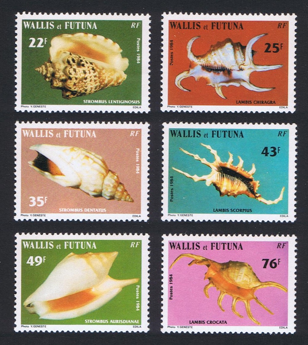 Wallis and Futuna Sea Shells 6v 1984 MNH SG#440-445 Sc#306=314