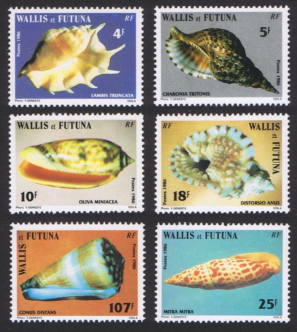 Wallis and Futuna Sea Shells 6v 1986 MNH SG#481-486 Sc#333-338