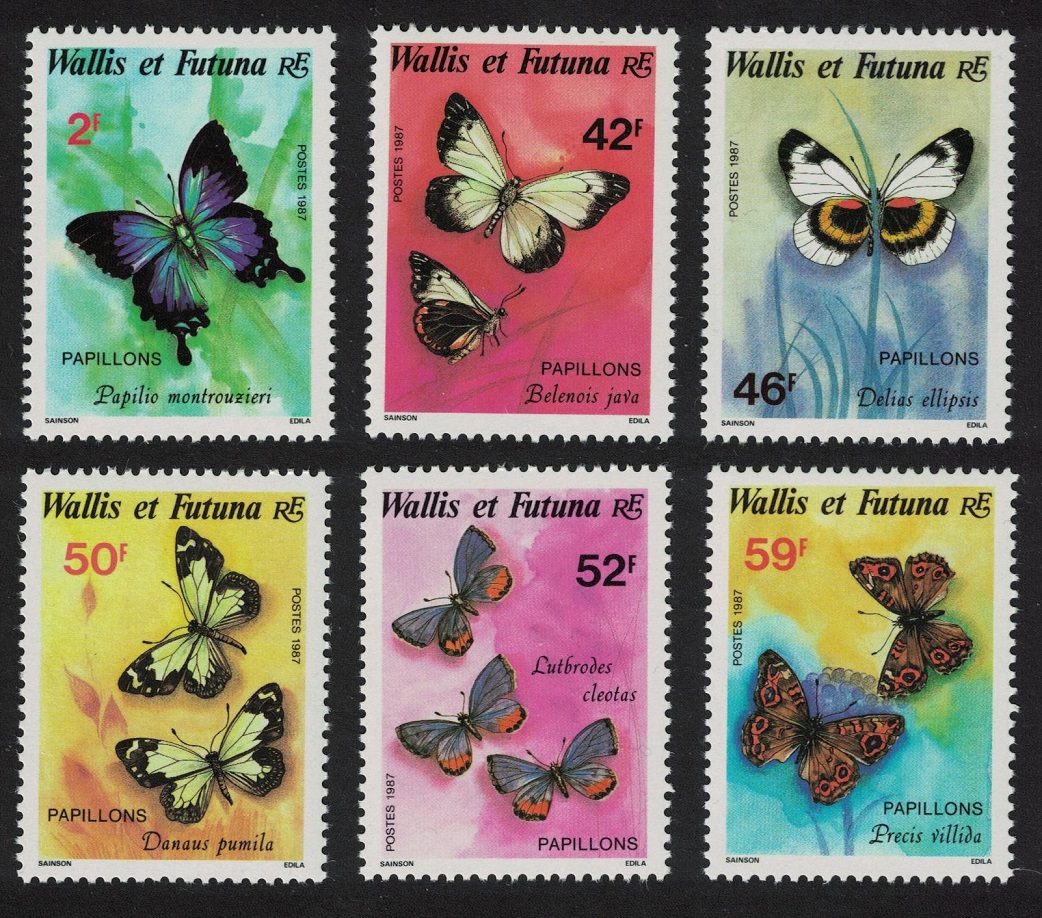 Wallis and Futuna Butterflies 6v 1987 MNH SG#501-506