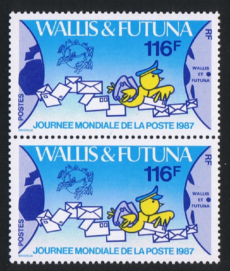 Wallis and Futuna World Post Day pair 1987 MNH SG#519 Sc#362