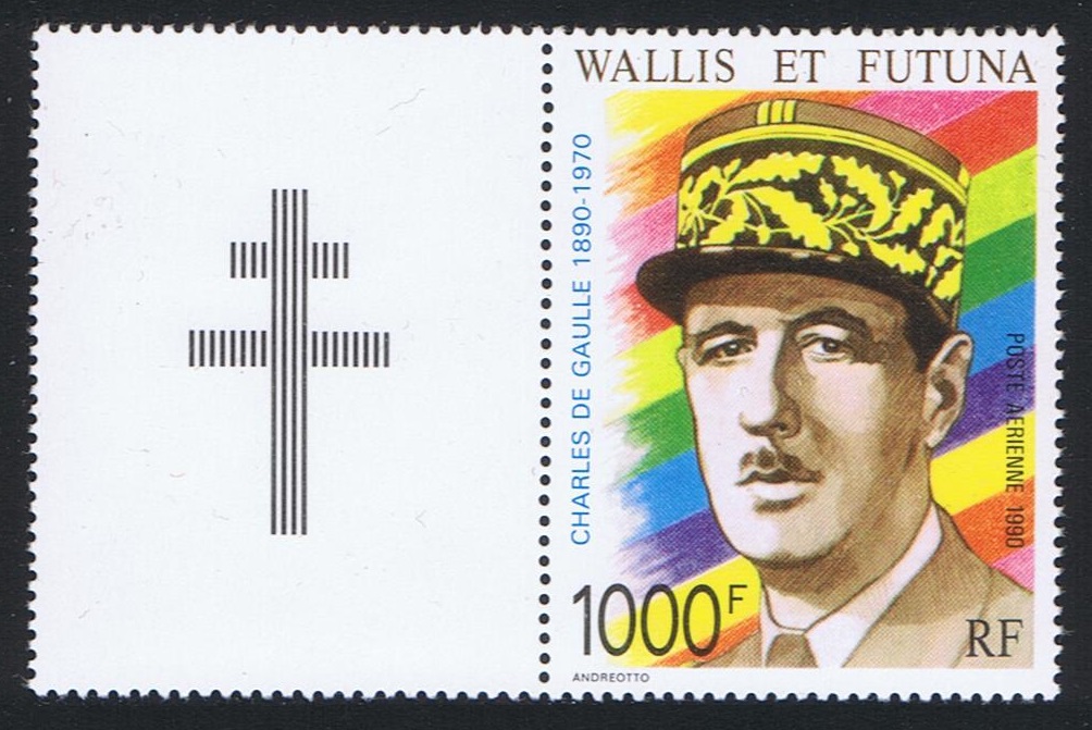 Wallis and Futuna Birth Centenary of General De Gaulle with label 1990 MNH SG#568 MI#587 Sc#C165