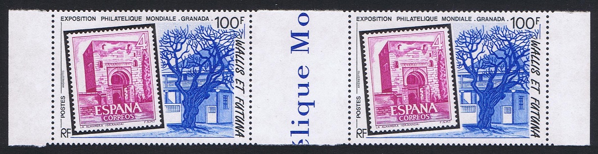 Wallis and Futuna &#39;Granada 92&#39; Stamp Exhibition pair with label 1992 MNH SG#597 Sc#424