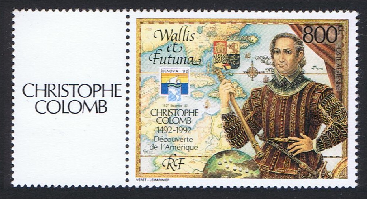 Wallis and Futuna Christopher Columbus &#39;Genova 92&#39; Airmail Label 1992 MNH SG#612 Sc#C170