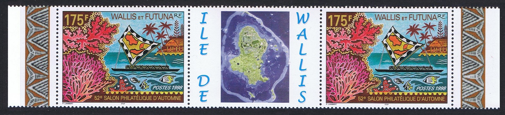 Wallis and Futuna 52nd Autumn Stamp Show pair with label Type 4 1998 MNH SG#731 Sc#515