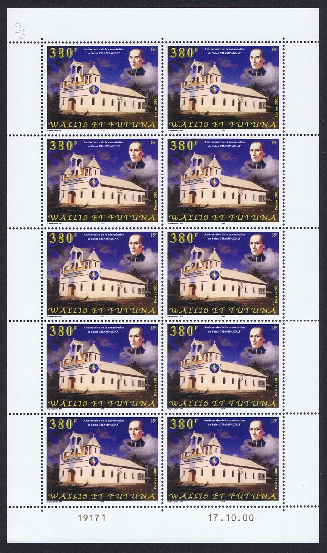 Wallis and Futuna Marcellin Champagnat Full sheet 2000 MNH SG#770 Sc#534