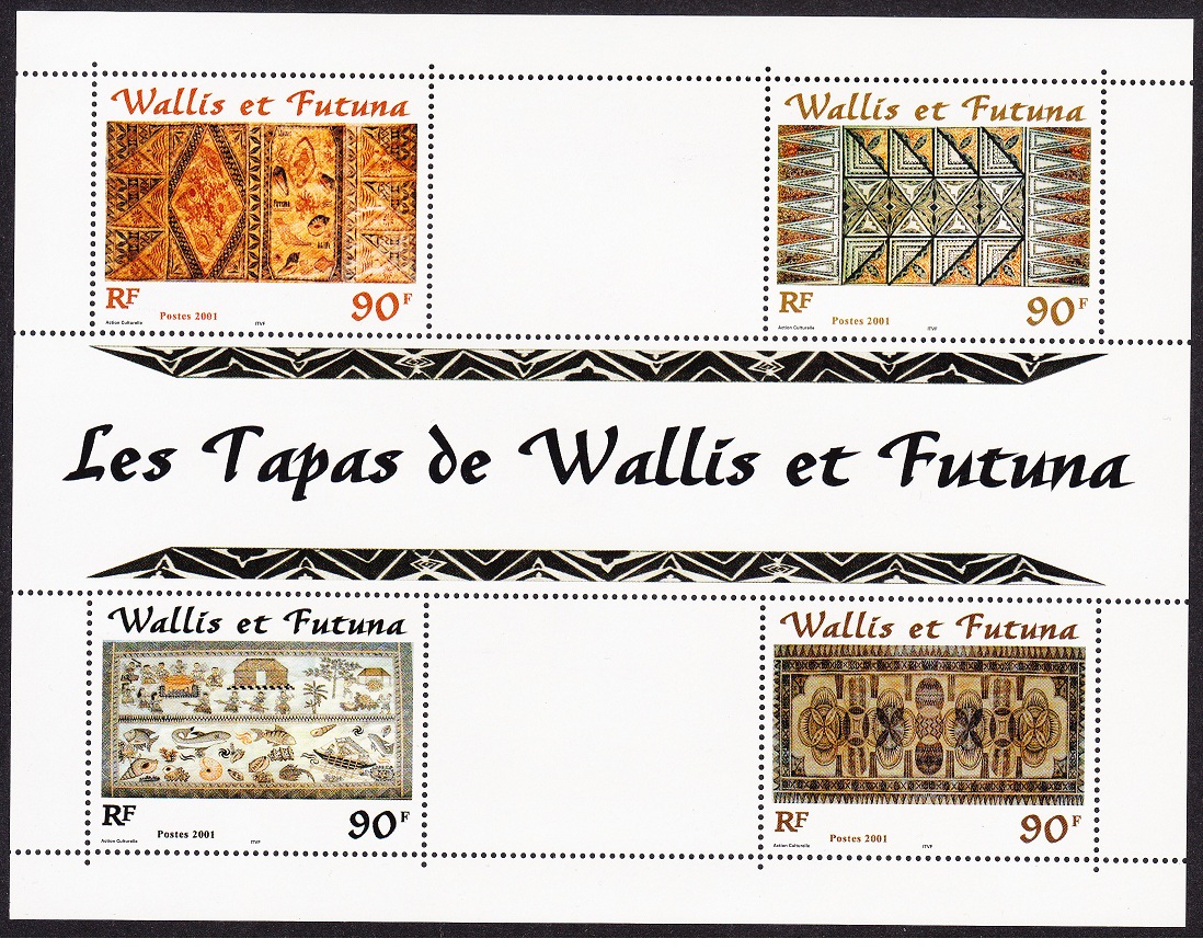 Wallis and Futuna Tapas Sheetlet of 4v 2001 MNH SG#775-778 Sc#539